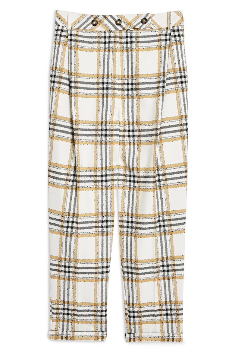 Three Button Tapered Trousers, Alternate, color, MUSTARD MULTI
