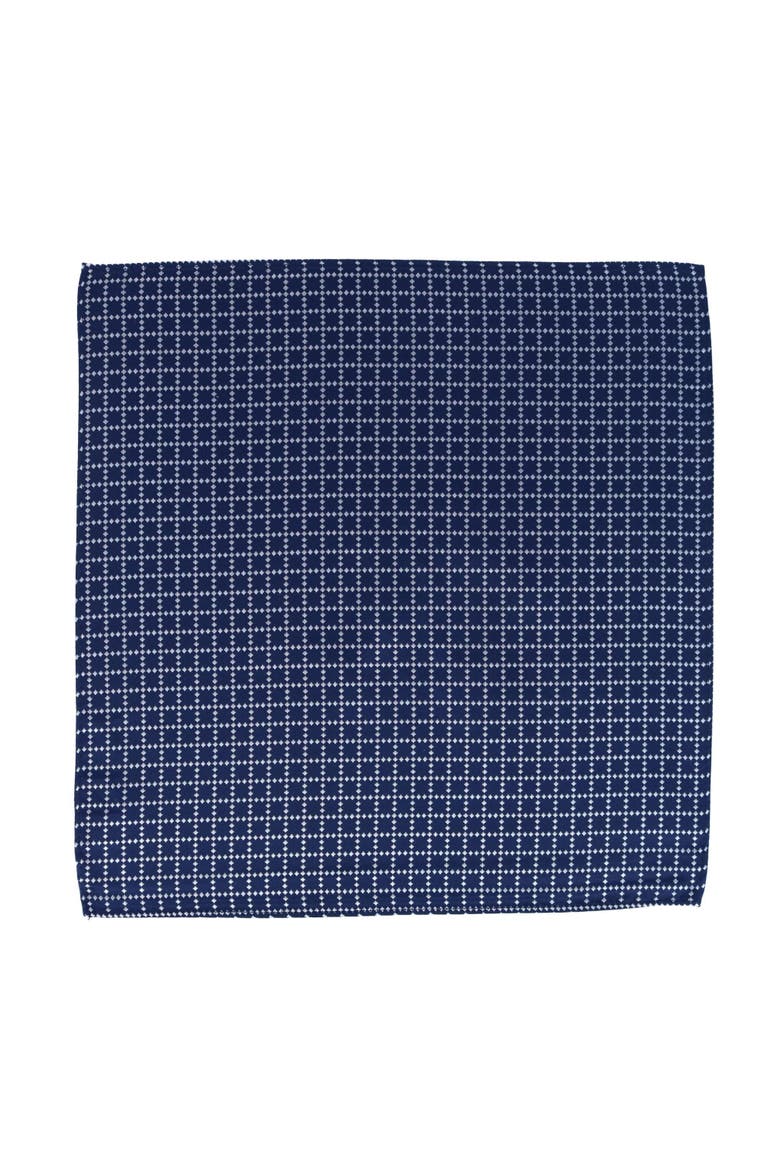 Rowan Geometric Pattern 12x12 Silk Pocket Square, Alternate, color, Navy