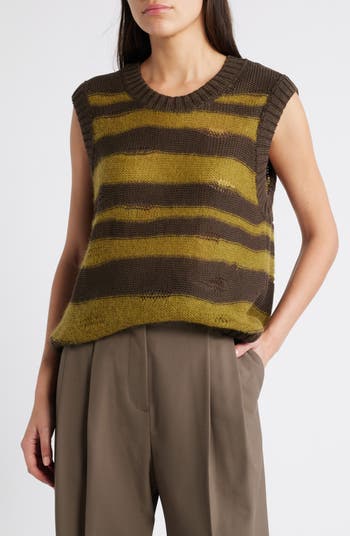 Vince Striped Pullover Linen Blend 2024 Hoodi