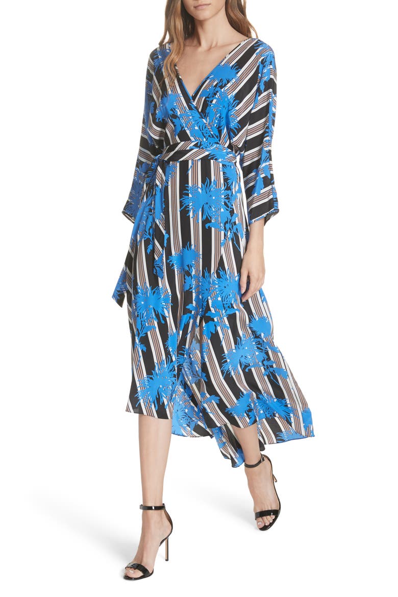 Eloise Silk Wrap Midi Dress, Alternate, color, SHELFORD B