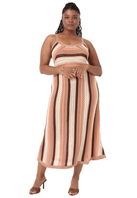 Stripe Sweater Midi Dress (Plus Available)