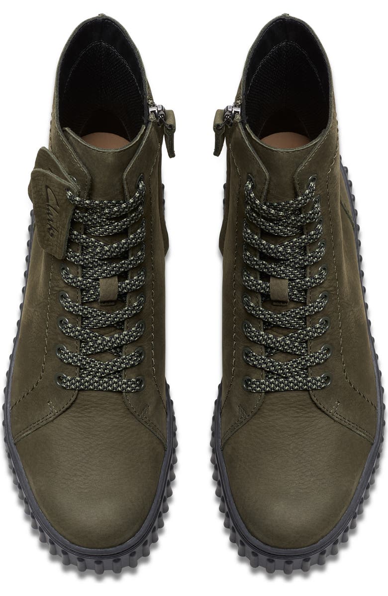 Clarks<sup>®</sup> Originals Torhill Rise Zip Combat Boot, Alternate, color, Dark Green Nub