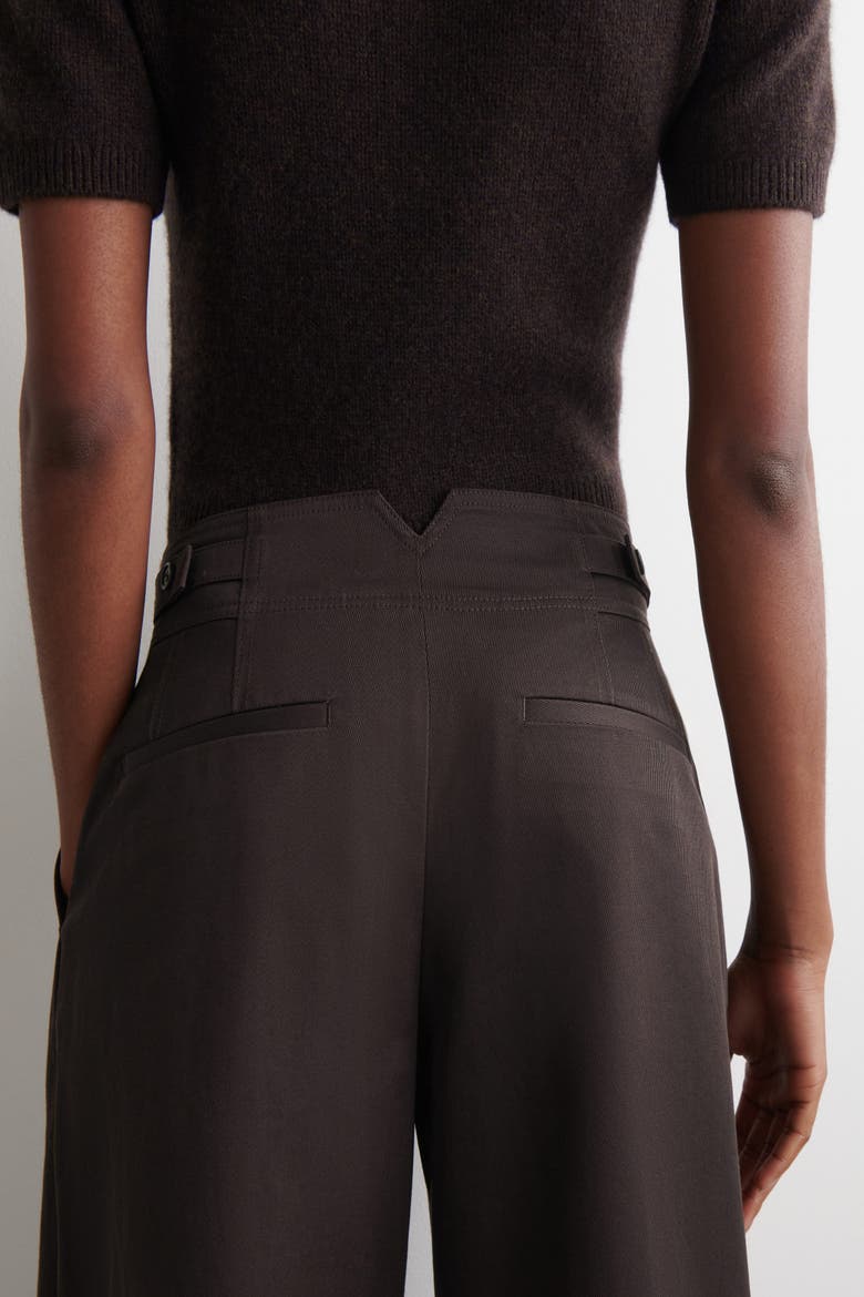 Cropped Cotton Balloon Pants, Alternate, color, DARK BROWN