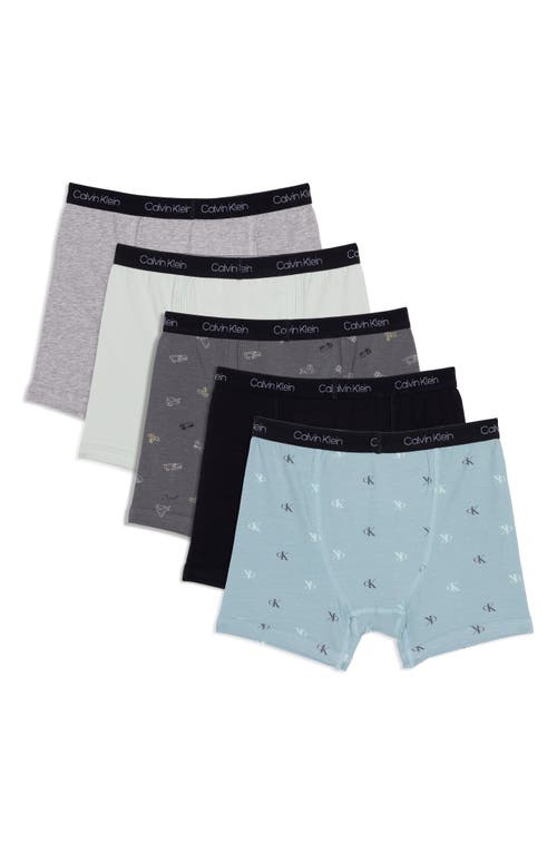 Calvin Klein Kids' Assorted 5-pack Boxer Briefs In Calvin Trucks