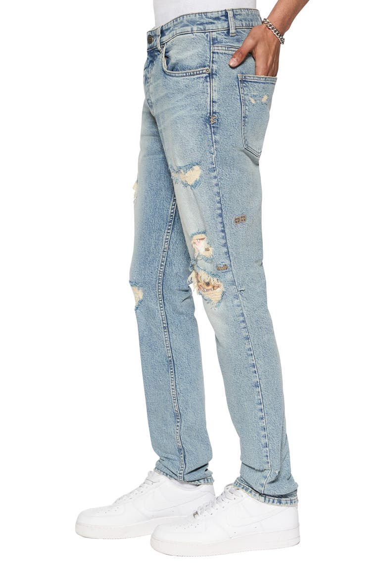 Chitch Champange Destroy Skinny Jeans, Alternate, color, DENIM
