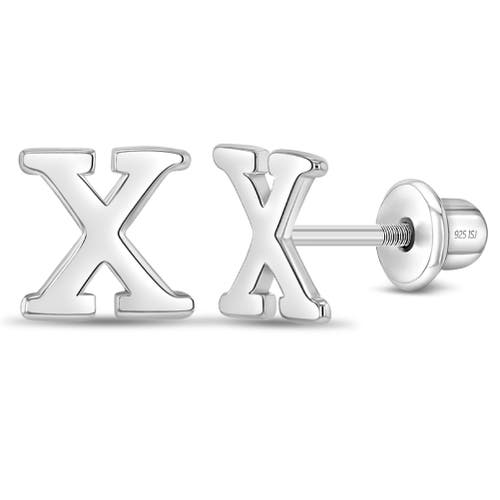 In Season Jewelry Polished Initial Letters Earrings in Letter X at Nordstrom
