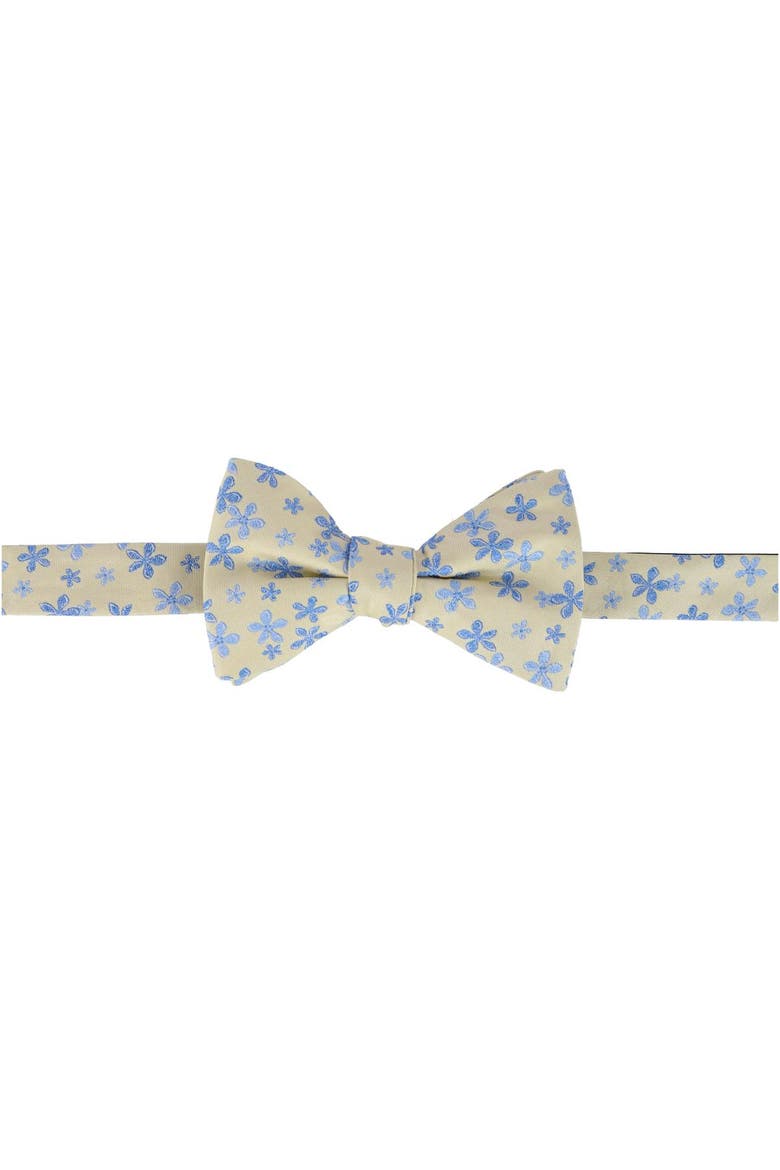 Weldon Floral Silk Novelty Bow Tie, Main, color, Yellow and Light Blue