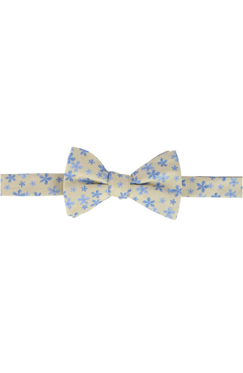 Trafalgar Weldon Floral Silk Novelty Bow Tie, Main, color, Yellow And Light Blue