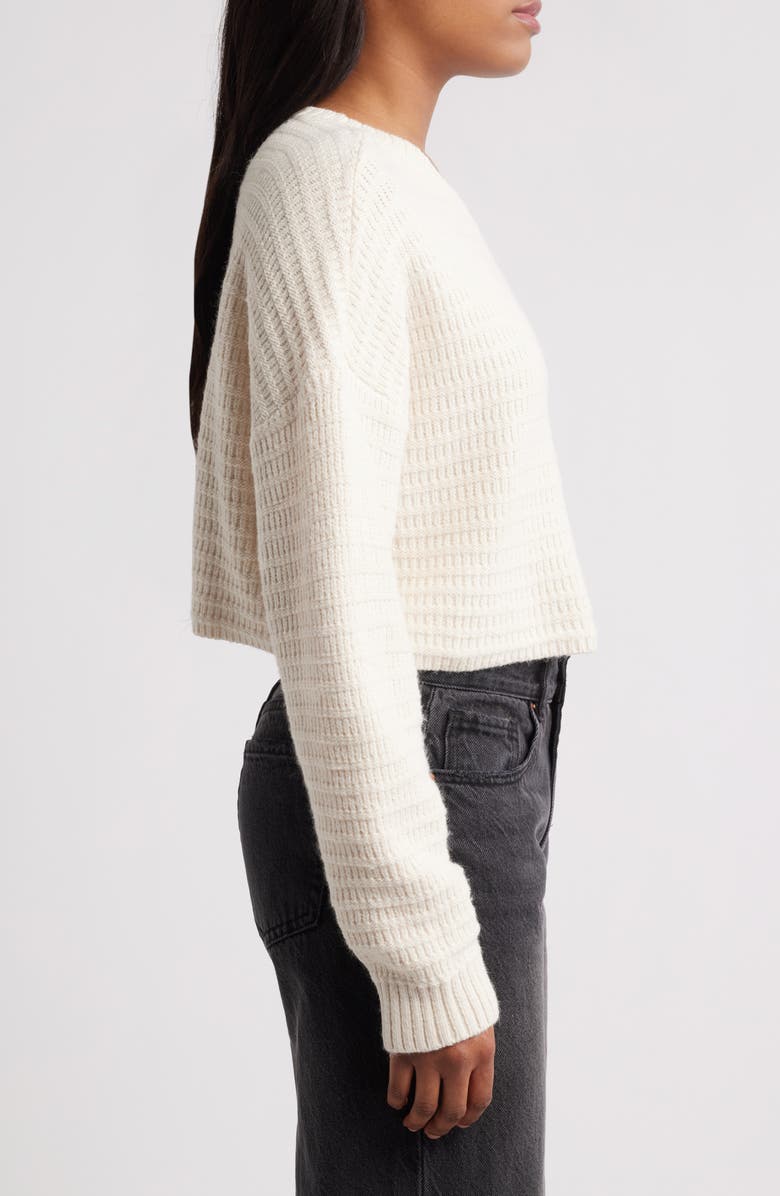 PacSun Polar Waffle Knit Crop Sweater, Alternate, color, 