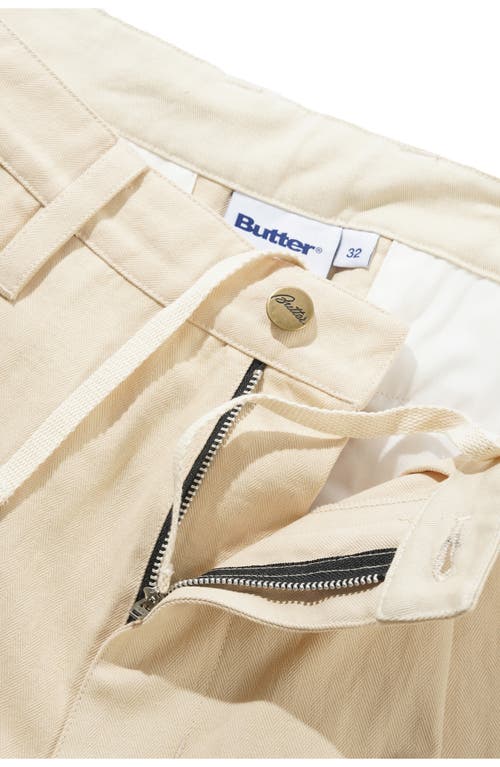 Butter Goods Pleat Front Cotton Pants In Brown