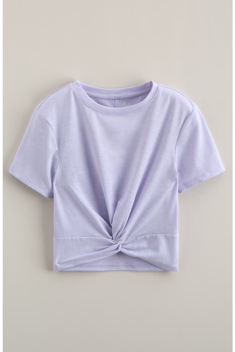 Kids' Twist Front T-Shirt, Main, color, PURPLE CALLUNA