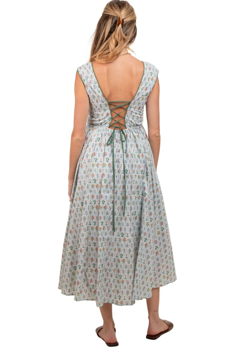 PinkBlush Floral Button Front Sleeveless Maxi Dress, Alternate, color, Light Blue