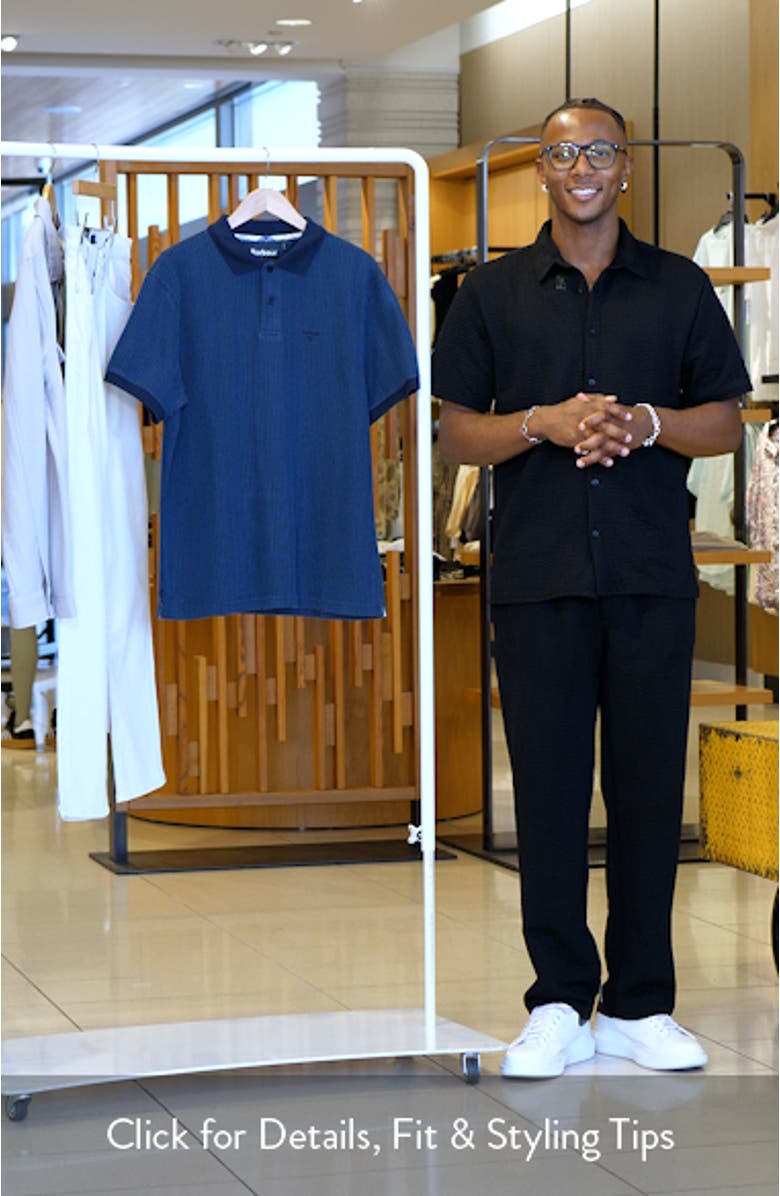 Harworth Textured Stripe Cotton Polo, sales video thumbnail