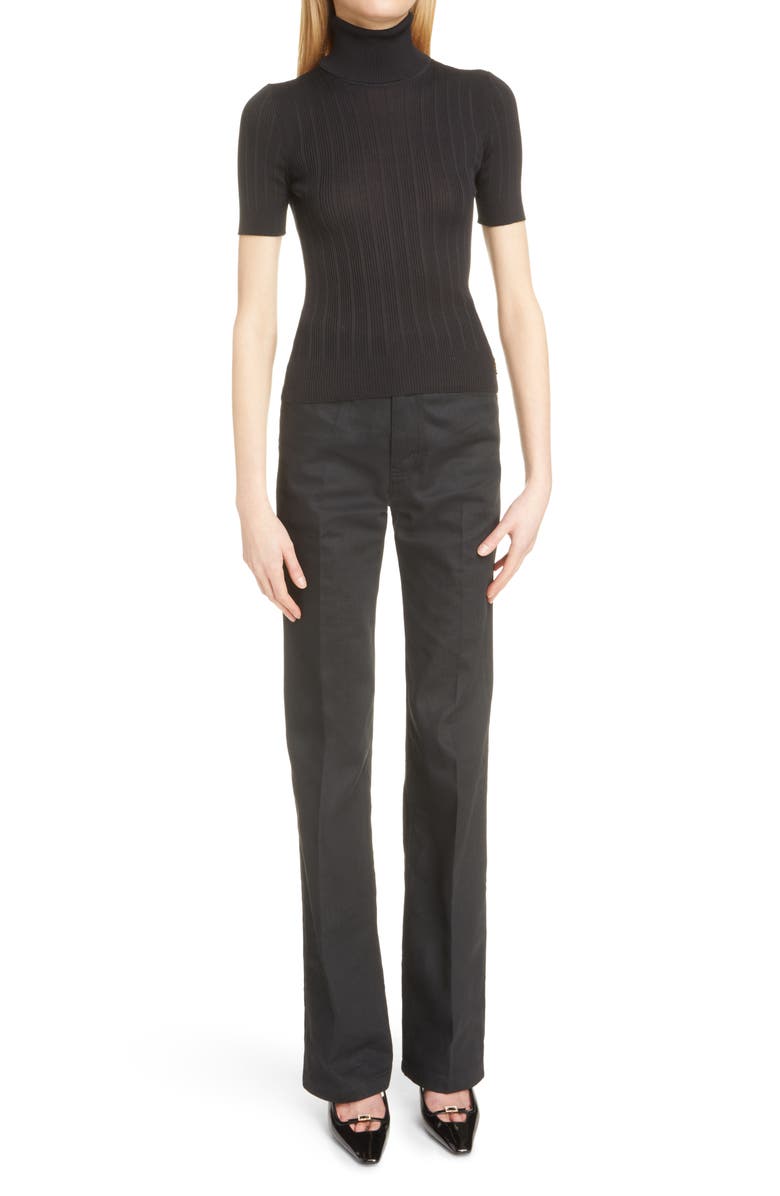 Yves Saint Laurent Silk Rib Turtleneck Sweater, Alternate, color, 