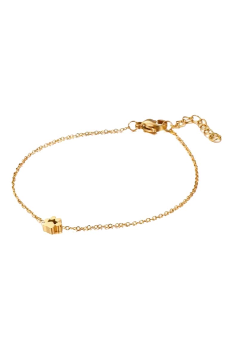 Pawfect Minimalist Mini Paw Charm Bracelet Adjustable, Main, color, Gold