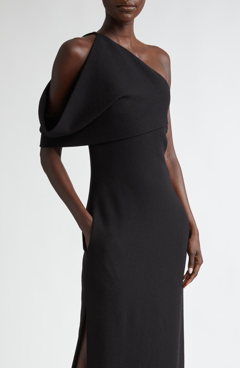 Brandon Maxwell The Romee One-Shoulder Virgin Wool Gown, Alternate, color, 