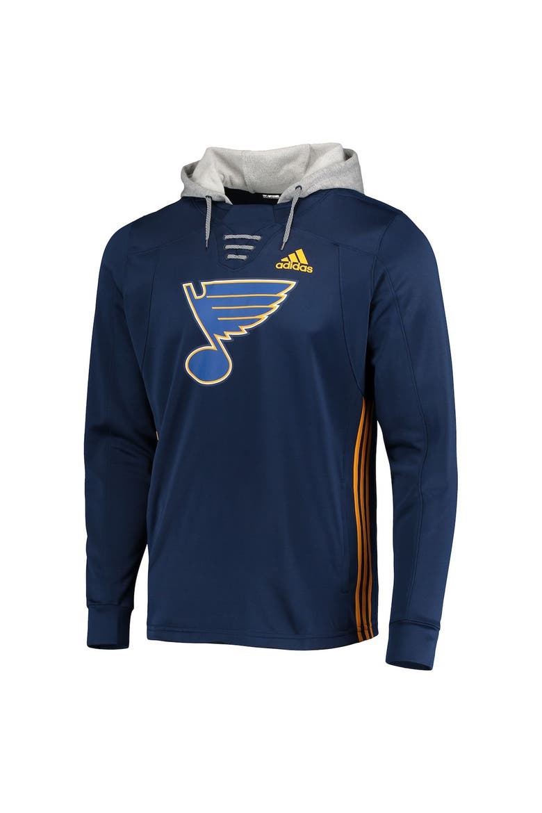 Men's adidas Navy St. Louis Blues Skate Lace AEROREADY Pullover Hoodie, Alternate, color, Navy