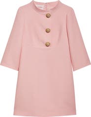 Valentino Garavani Crystal Button Crepe Couture Minidress