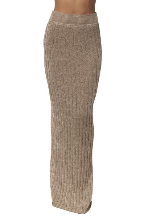 Resort Metallic Maxi Skirt