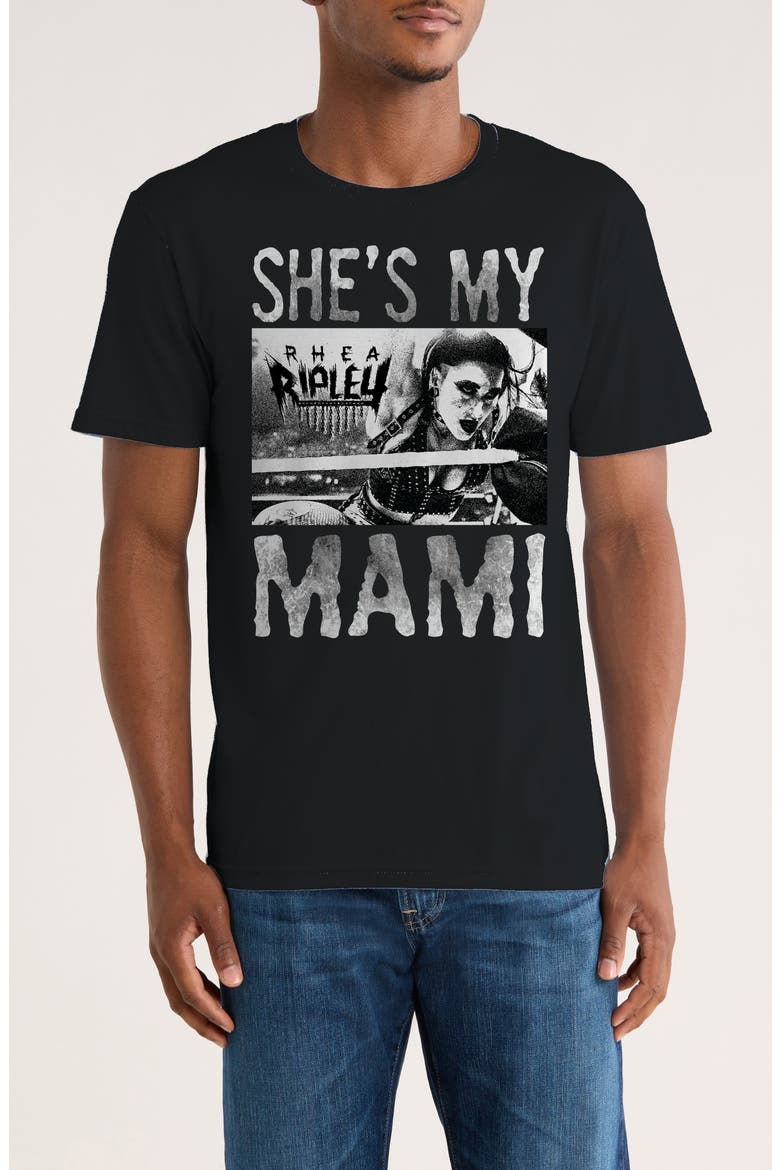 She's My Mami Graphic T-Shirt, Main, color, BLACK