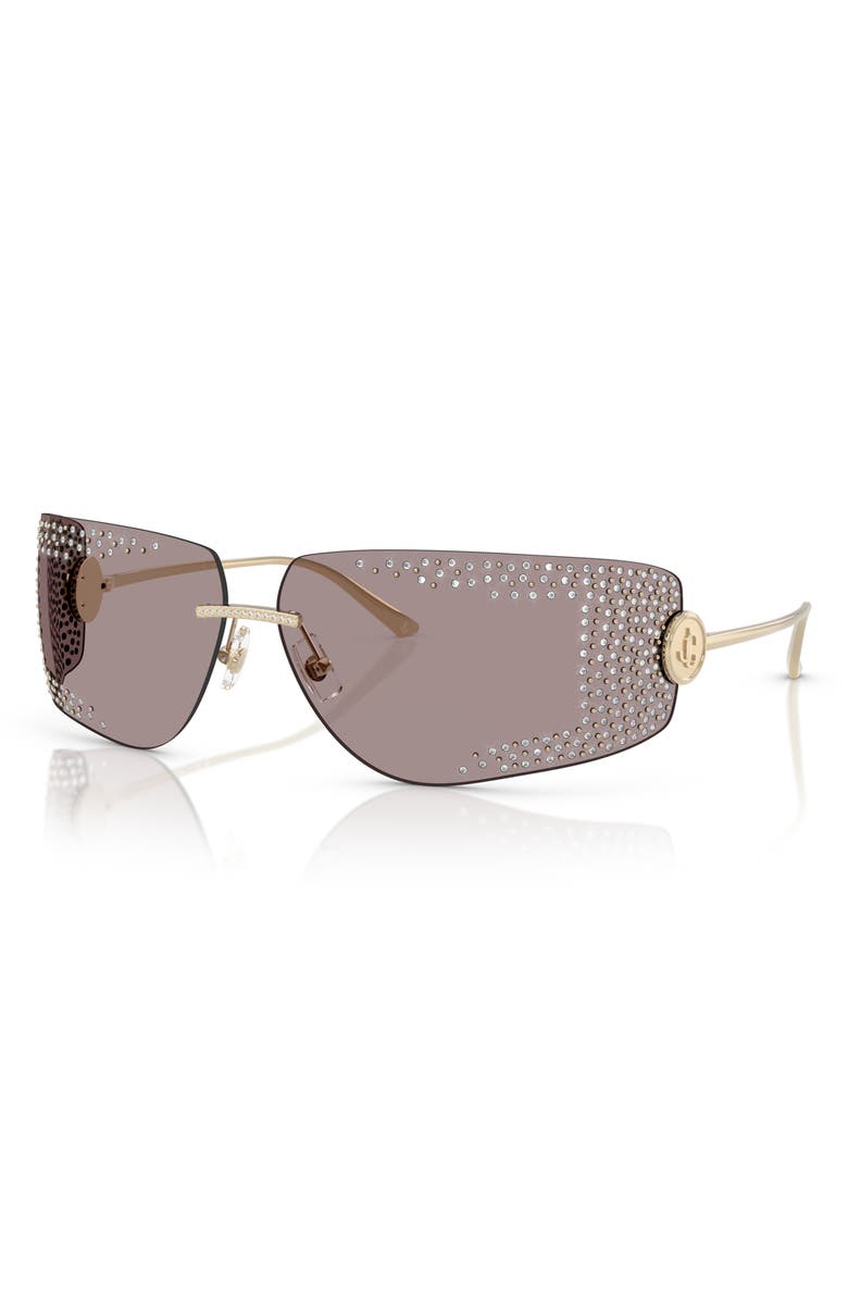 Jimmy Choo 78mm Oversize Pillow Sunglasses, Alternate, color, Pale Gold / Light Purple Brown
