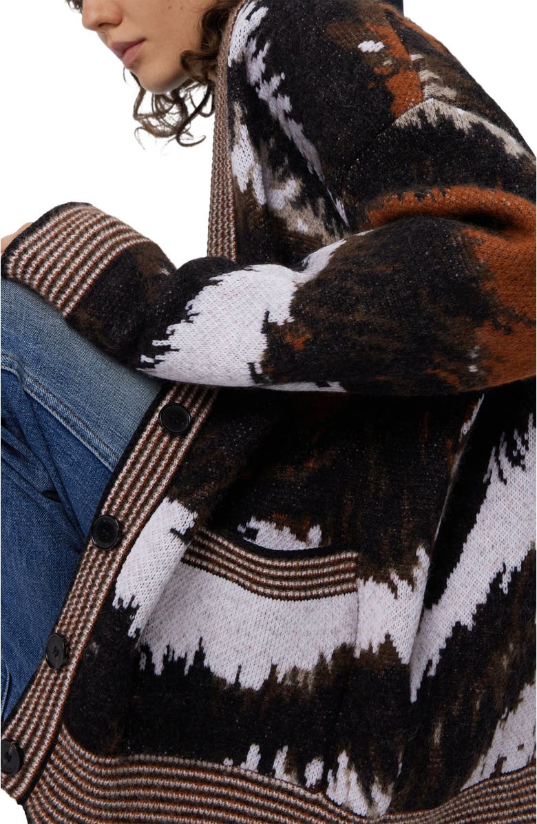 Missoni Oversized Cardigan In Tiger Pattern Knit, Alternate, color, Rust
Black