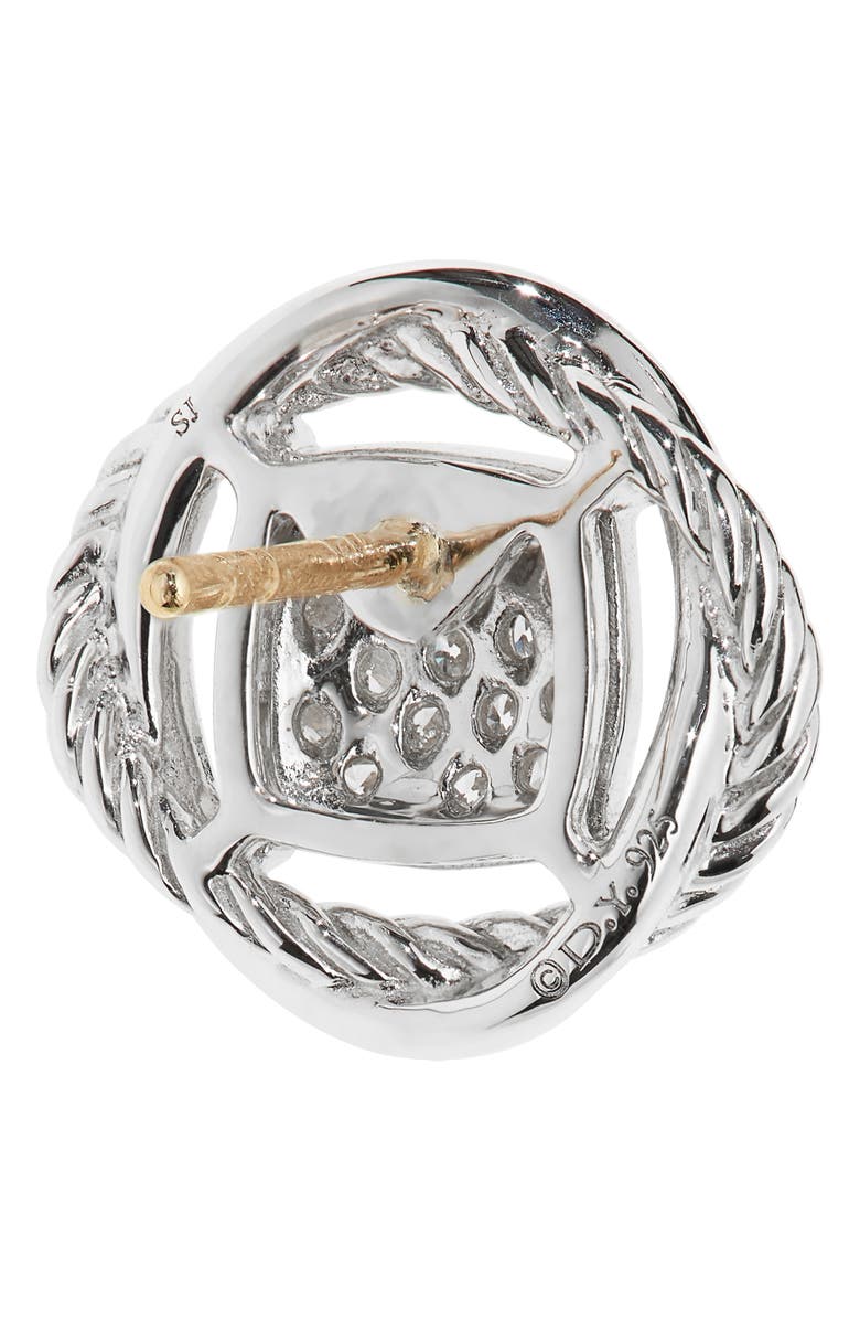 David Yurman Infinity Pavé Diamond Stud Earrings, Alternate, color,