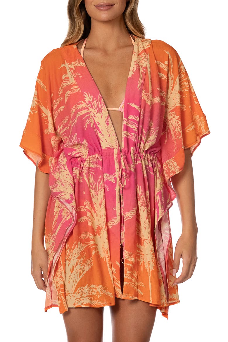 Sunwashed Palms Cover-Up Caftan, Main, color, OPEN PINK