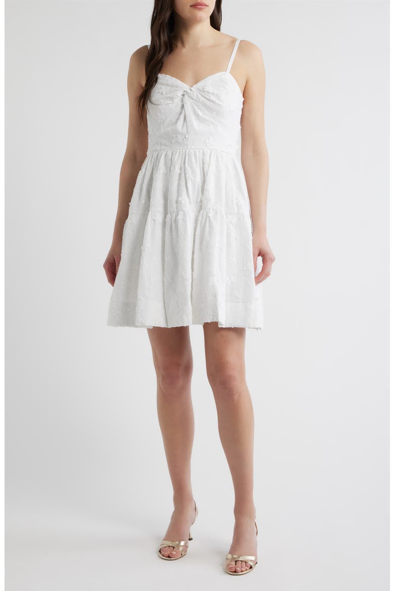 Bennet Butterfly Appliqué Minidress, Main, color, RESORT WHITE MONARCH