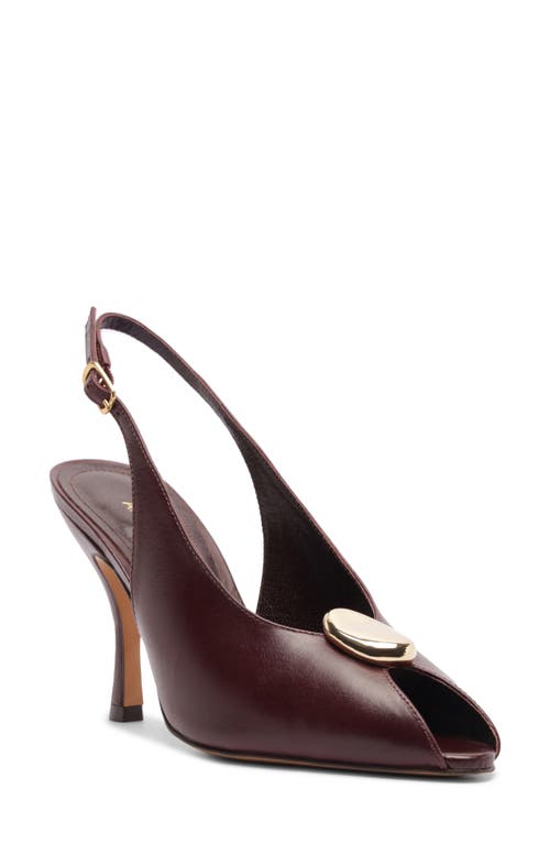 Arezzo Olivia Slingback Peep Toe Pump In Brown