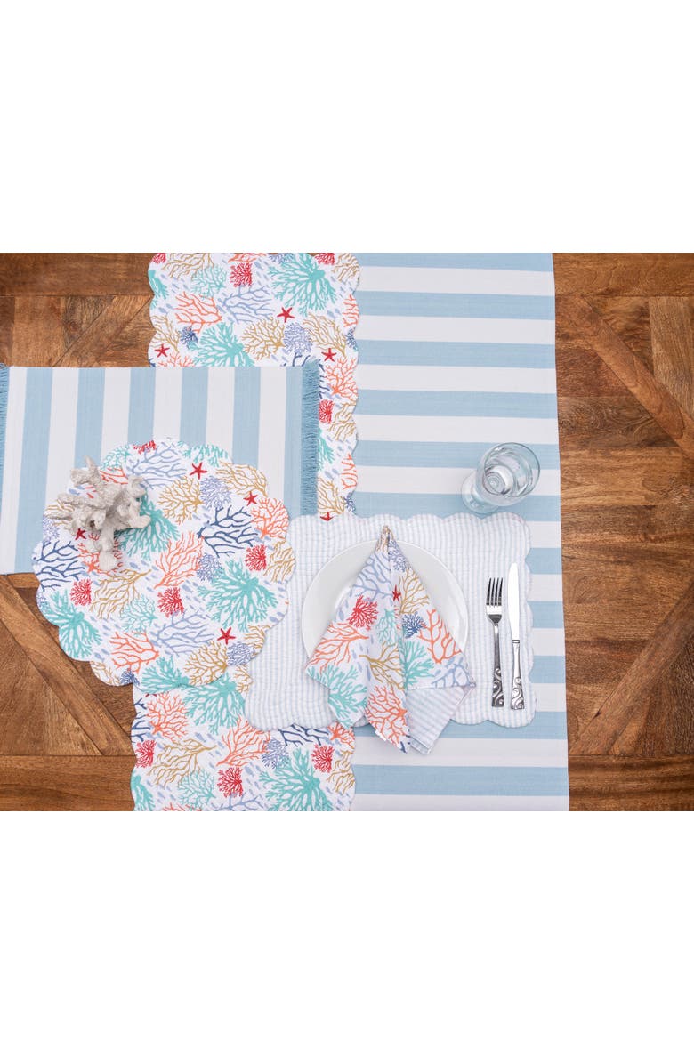 C&F Home Coral Cove Table Runner 14" x 51", Alternate, color, Red