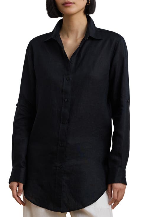 Relaxed Fit Linen Button-Up Shirt