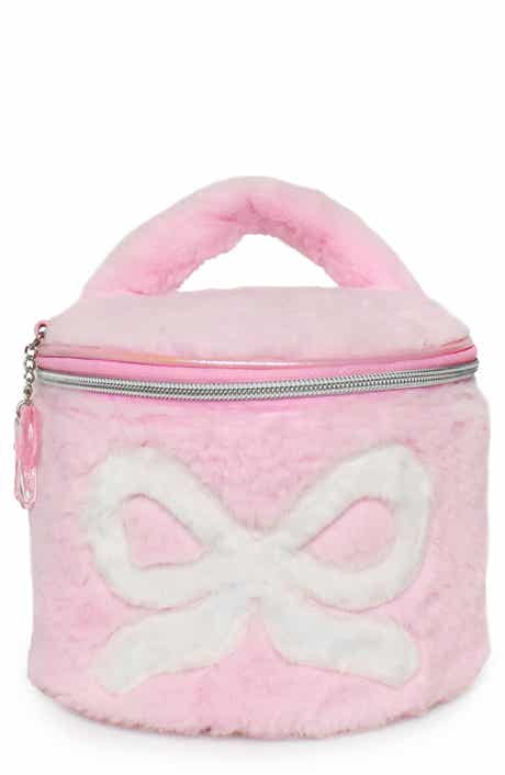 Kids' Bow Faux Fur Round Train Case