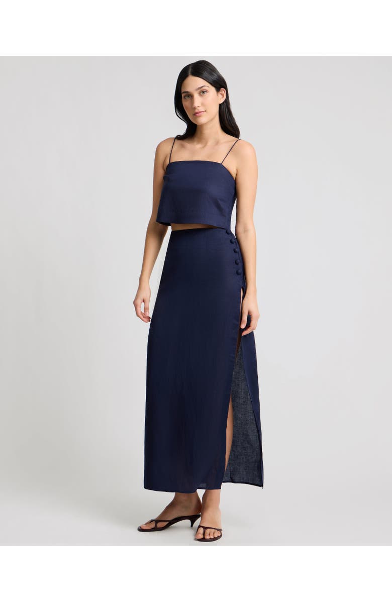 Onia High Slit Maxi Skirt, Alternate, color, Noir Navy