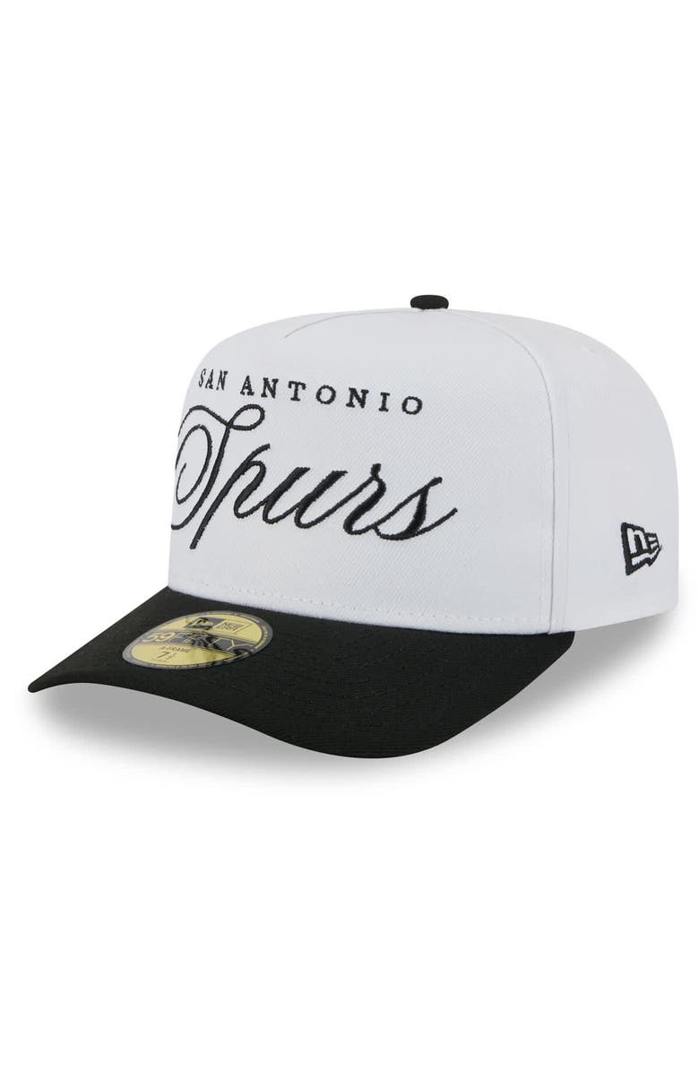 New Era Men's New Era White/Black San Antonio Spurs 2025 NBA Draft A-Frame 59FIFTY Fitted Hat, Alternate, color,