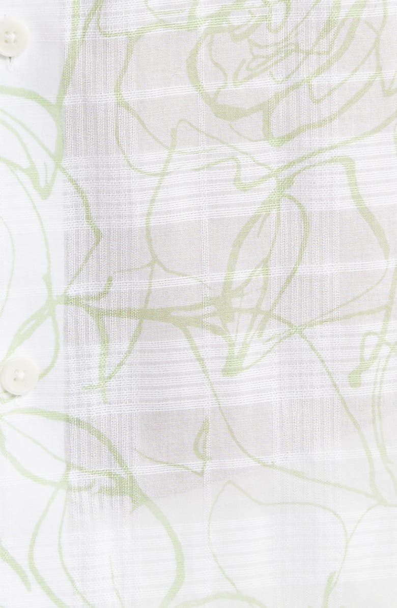 Ted Baker London Cavu Floral Short Sleeve Cotton Button-Up Shirt, Alternate, color, 