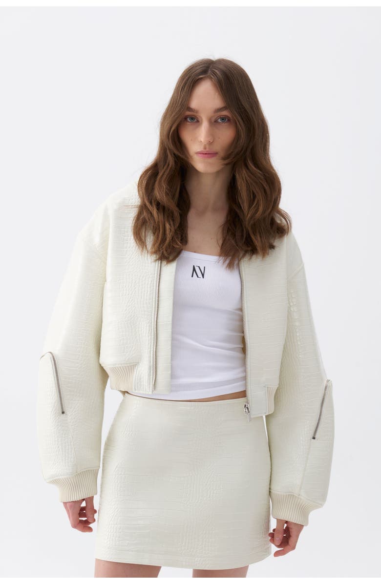 Nocturne Faux Leather Mini Skirt, Alternate, color, 