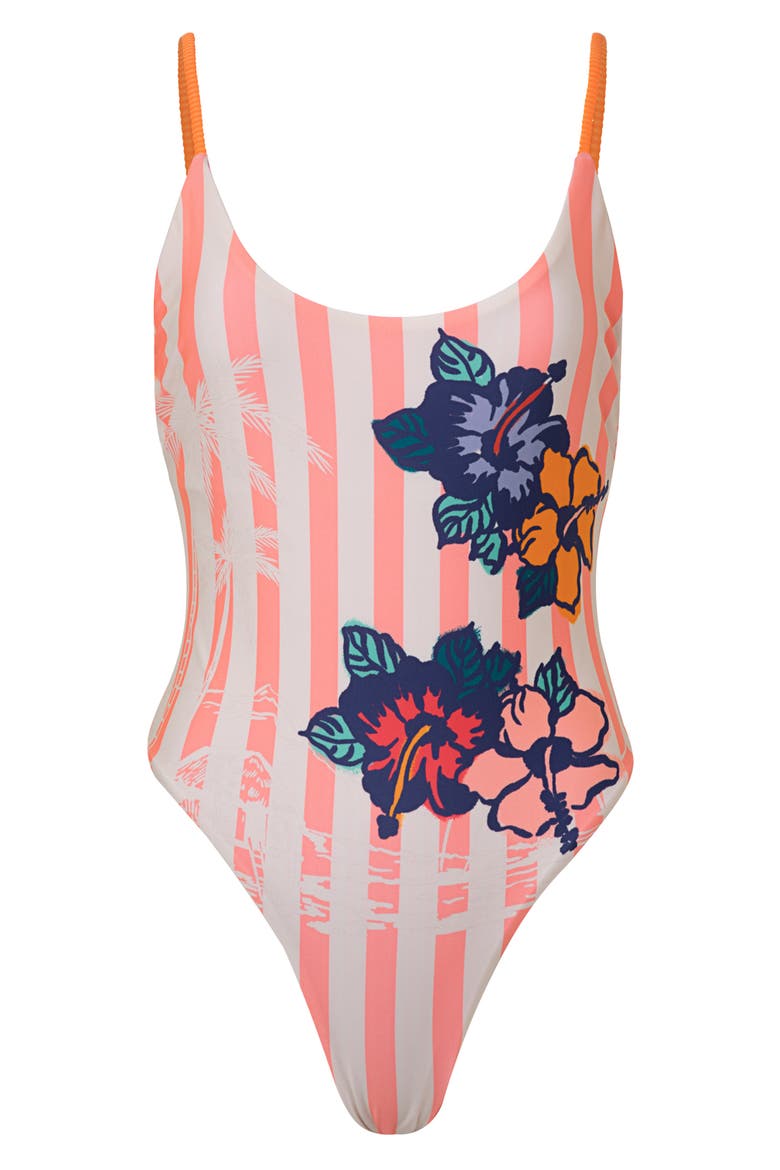 Hula Harmony Wanda Reversible One-Piece Swimsuit, Alternate, color, BEIGE KHAKI