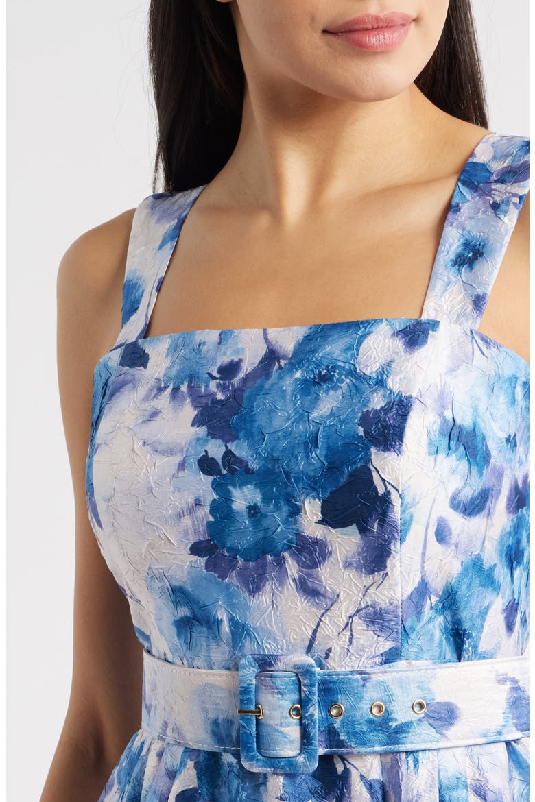 Floral Crinkle Dress, Alternate, color, BLUE MULTI