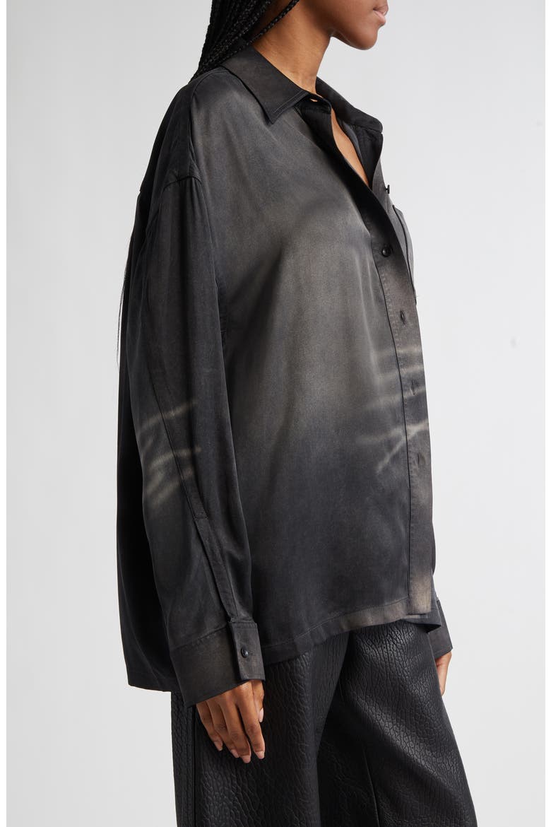 Oversize Button-Up Shirt, Alternate, color, CREASED CHARCOAL