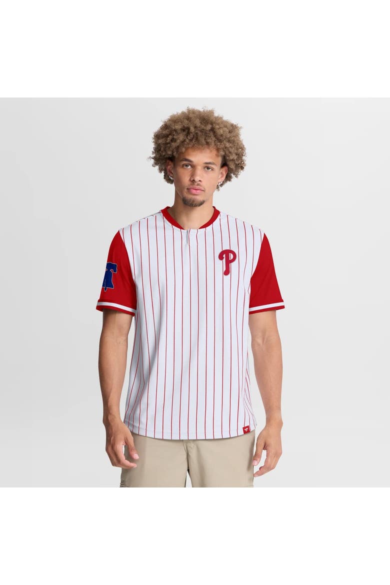 Men's Fanatics White/Red Philadelphia Phillies Pinstripe Walk Off Shirt, Main, color, White