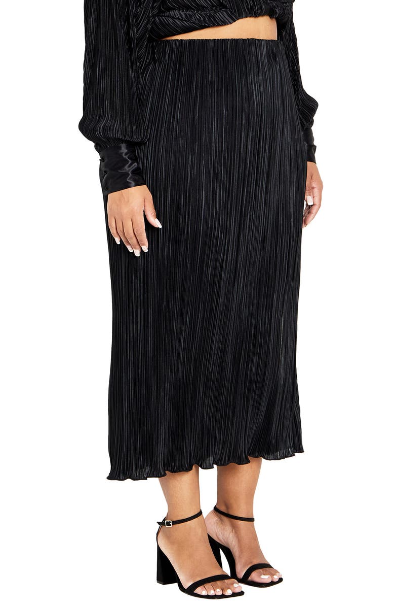 City Chic Hailee Plissé Skirt, Alternate, color, 