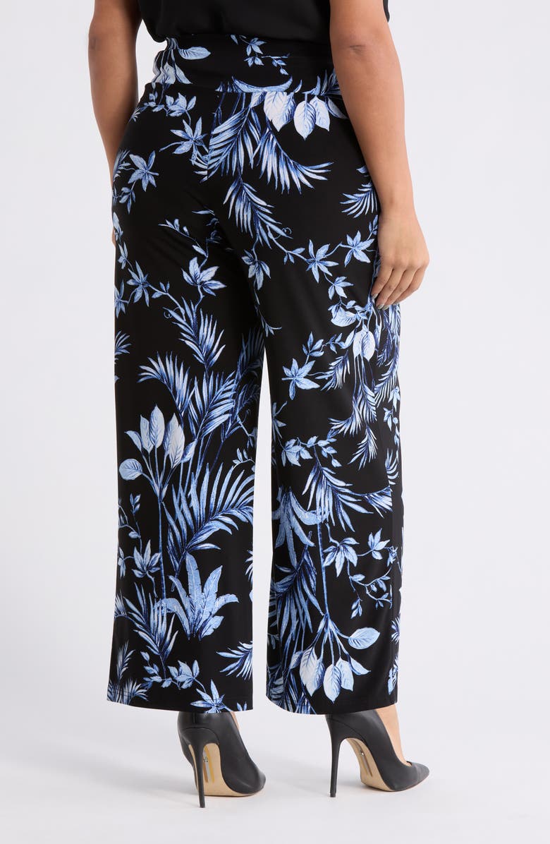 Anne Klein Pull-On Wide Leg Pants, Alternate, color, Anne Black Multi