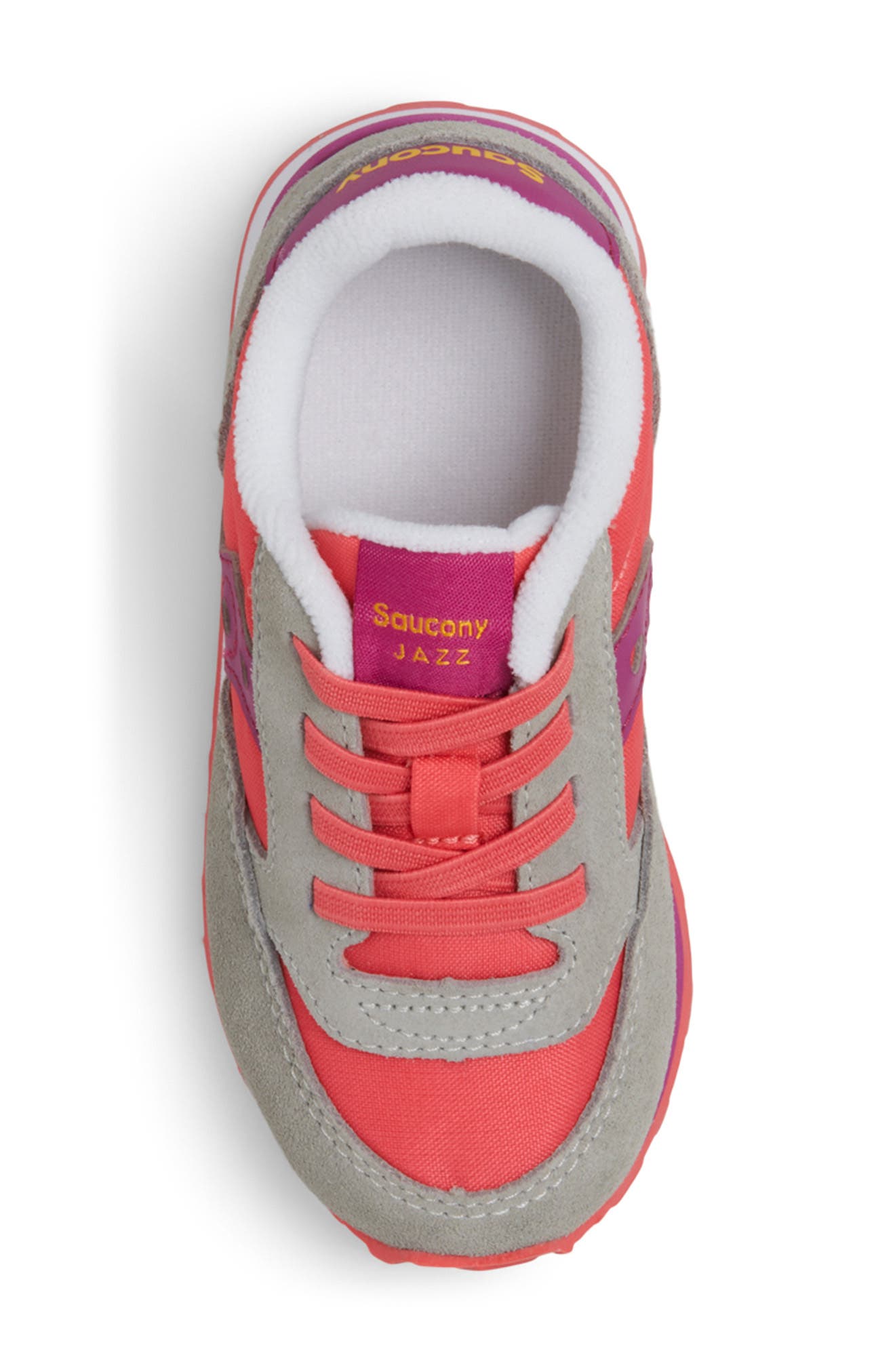 Saucony Kids' Jazz Sneaker, Alternate, color, Grey/ Purple/ Coral