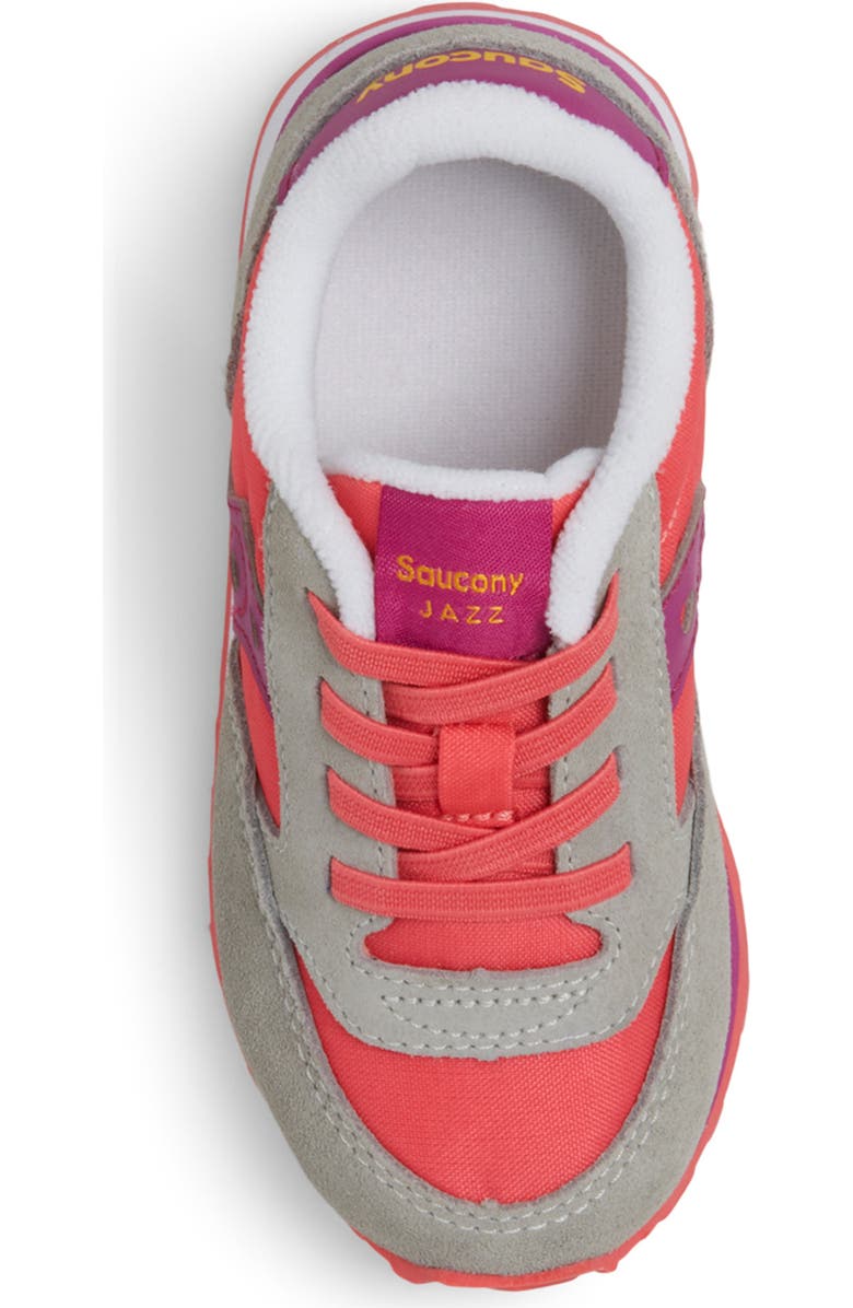 Saucony Kids' Jazz Sneaker, Alternate, color, Grey/ Purple/ Coral