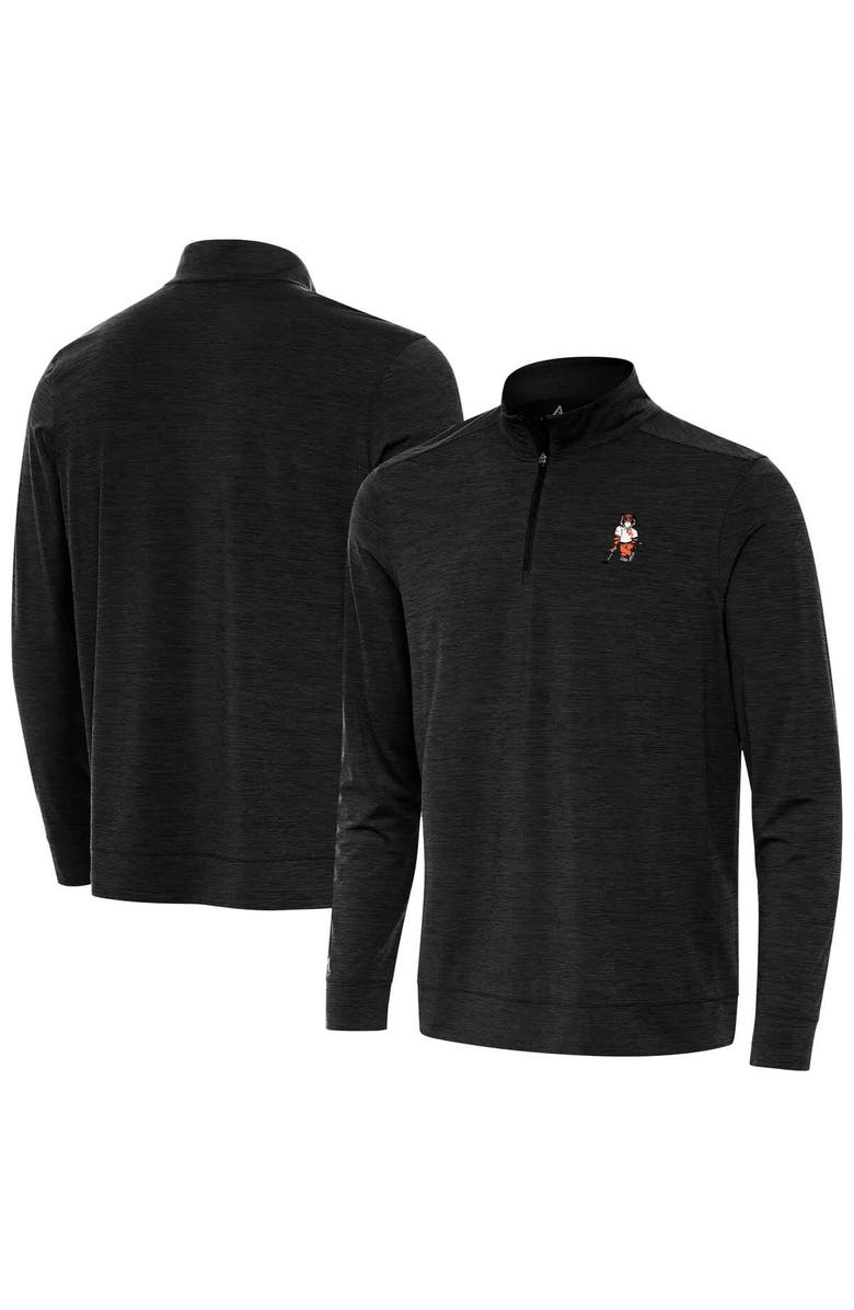 ANTIGUA Men's Antigua Heather Black Clemson Tigers Golfer Bright Quarter-Zip Top, Main, color, Heather Black