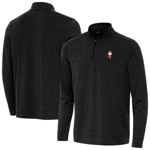 Men's Antigua  Heather Black Clemson Tigers Golfer Bright Quarter-Zip Top
