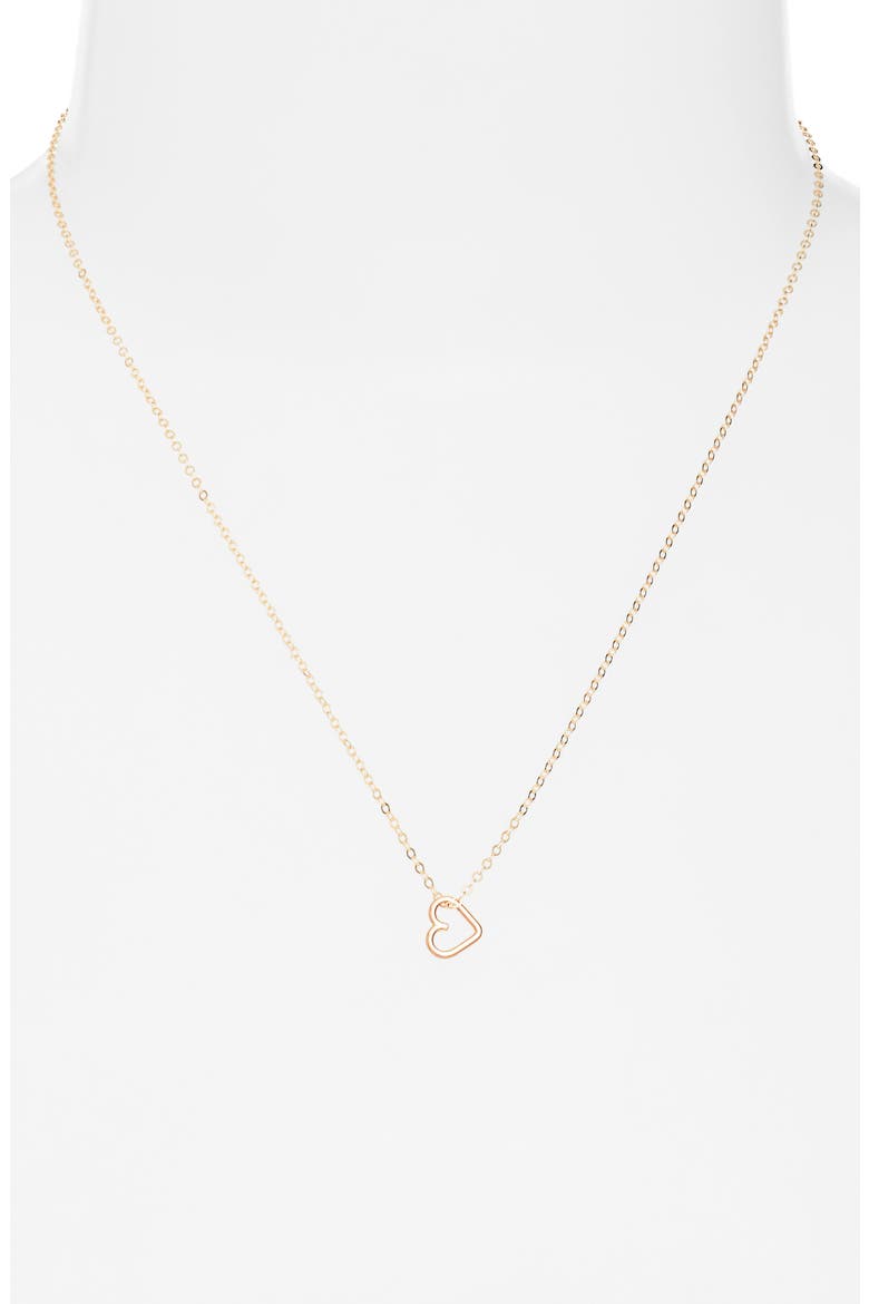 Mini Heart Pendant Necklace, Alternate, color, GOLD FILL