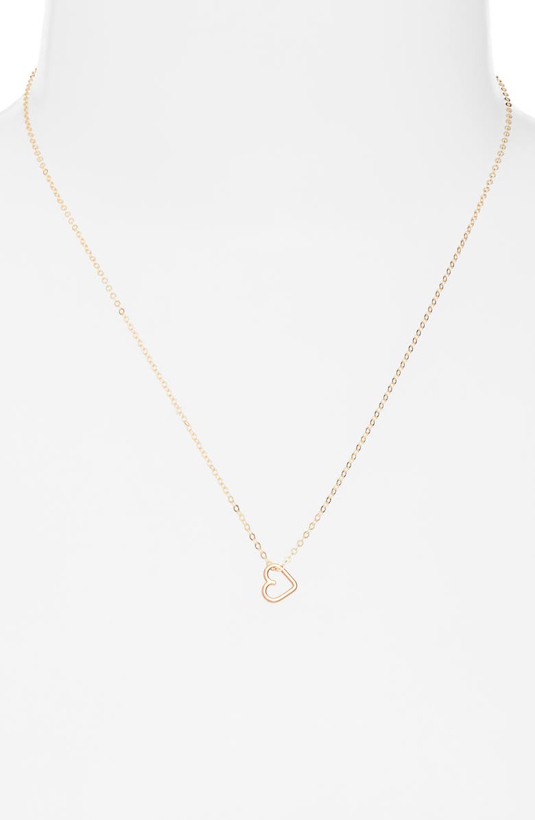 Nashelle Mini Heart Pendant Necklace, Alternate, color, Gold Fill