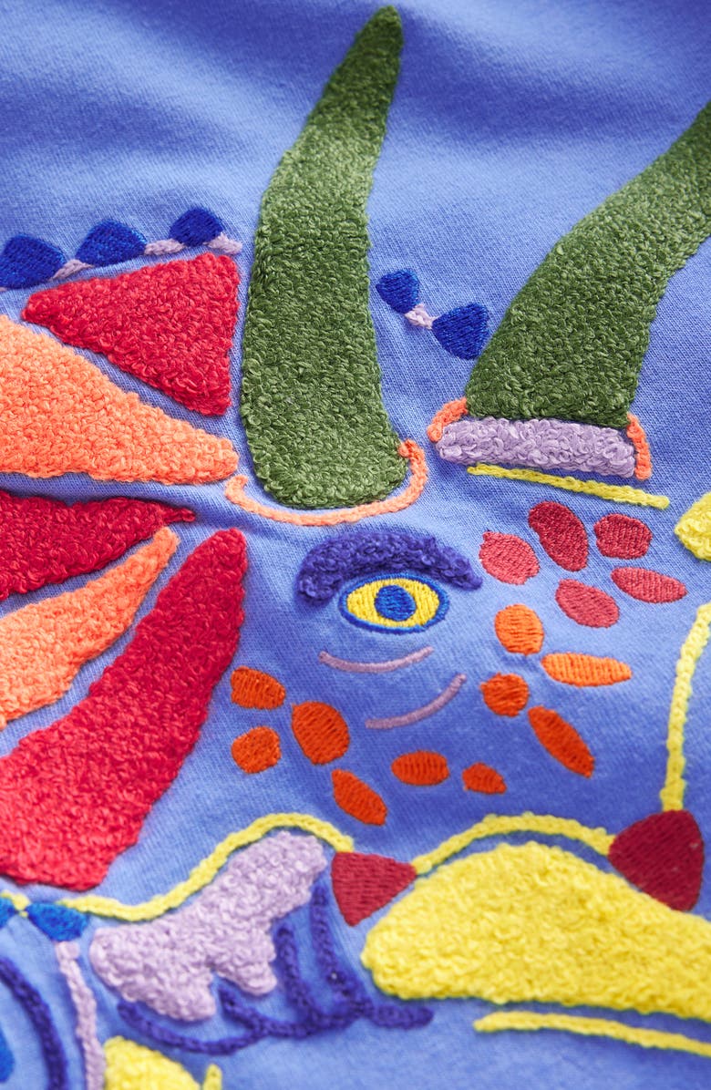 Mini Boden Kids' Dinosaur Bouclé Cotton T-Shirt, Alternate, color,